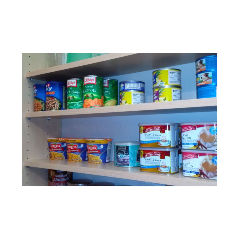 canned good shelves