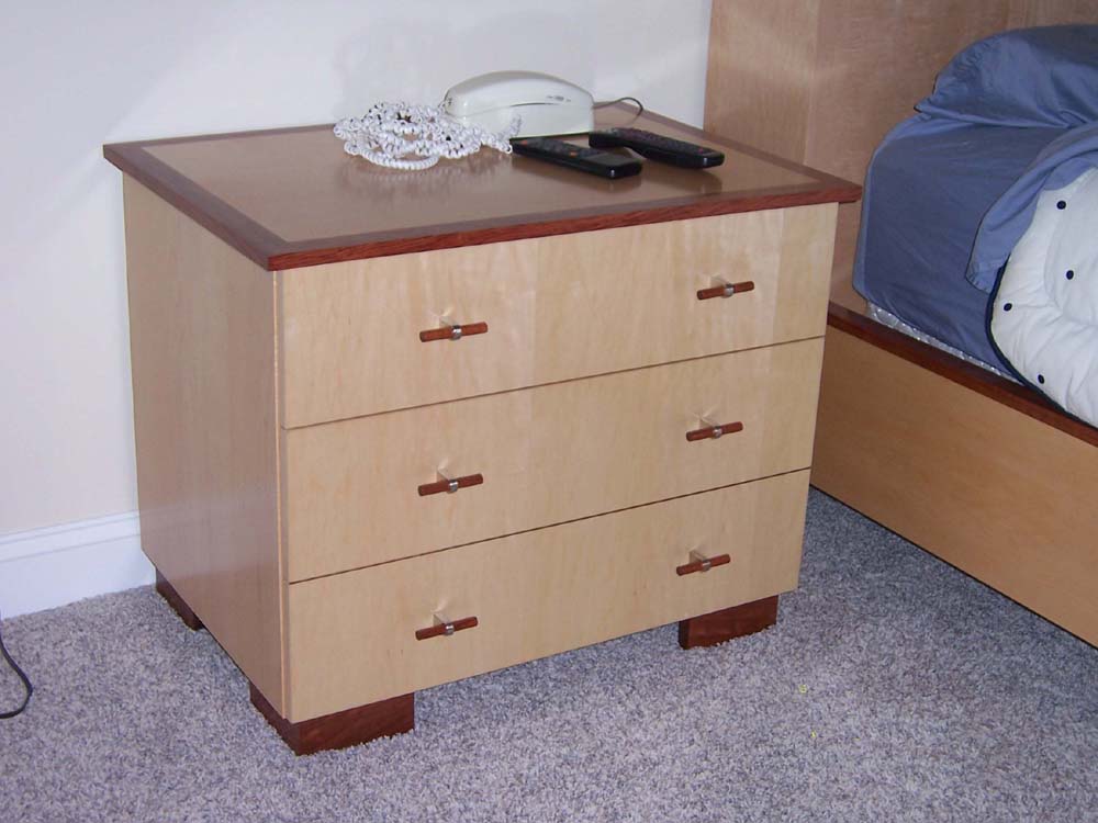 wood bedside table